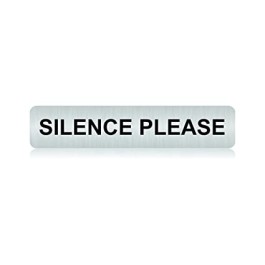 Stainless Steel Self Adhesive "Silence Please Signage Board for Office (12" x 2.5" inch)