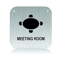 Stainless Steel Self Adhesive Meeting Room Signage Board for Office (6" x 6")