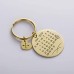 Customized Calendar Keychain Personalized Anniversary Couple Gift in Round Shape