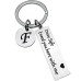 Customized Keychain Initial Letter Key Chain Silver For Men And Women with Personolized Message 