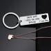 Customized Keychain with Heart Necklace Personolized Keyring