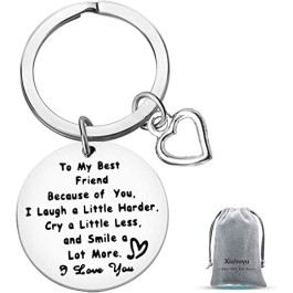 Customized Keychain Round Shape with Personolized Message and a Heart
