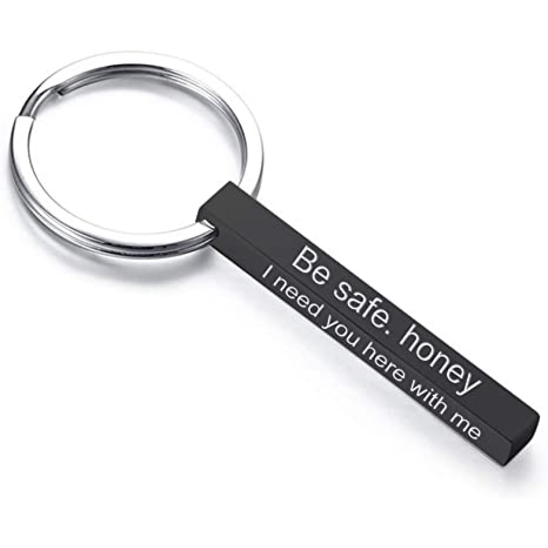 Personalized Custom Message Names Keychain Vertical Cuboid Bar