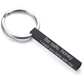 Personalized Custom Message Names Keychain Vertical Cuboid Bar