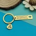 Customized Keychain With Message gold Color Personolized Keyring gift