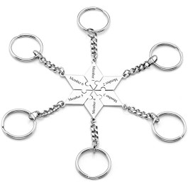 Customized Puzzle Keychain 6 Pics Star Personolized Keyring 