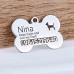 Customized Dog Tag ID for Dogs and Cats Tag  Bone Personalized Text 