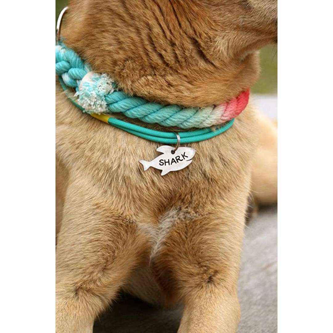 Customized Shark Shape Dog Tag Cat Collar ID for Dog and Cat 