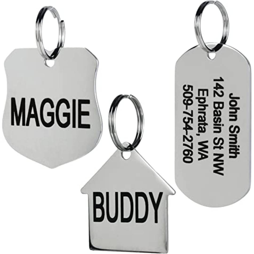 Customized Stainless Steel Pet ID Tags Personalized Dog Tags and Cat Tags 