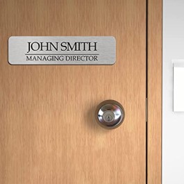 Name Plates for Doors Custom Stainless Steel Metal Engraved Office Door Signs,8" x 2"